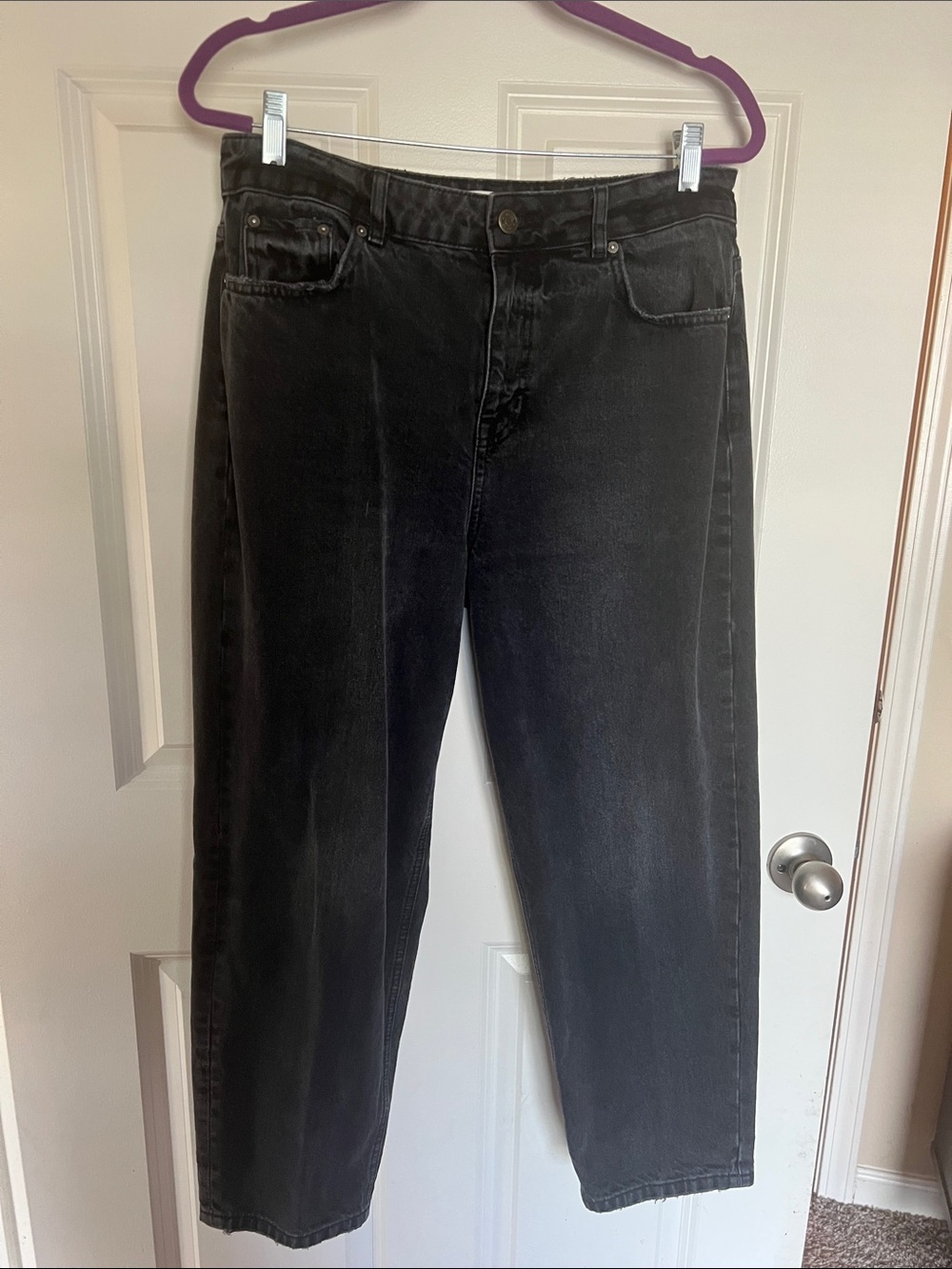 Reiss Women’s Washed Black Relaxed Jeans